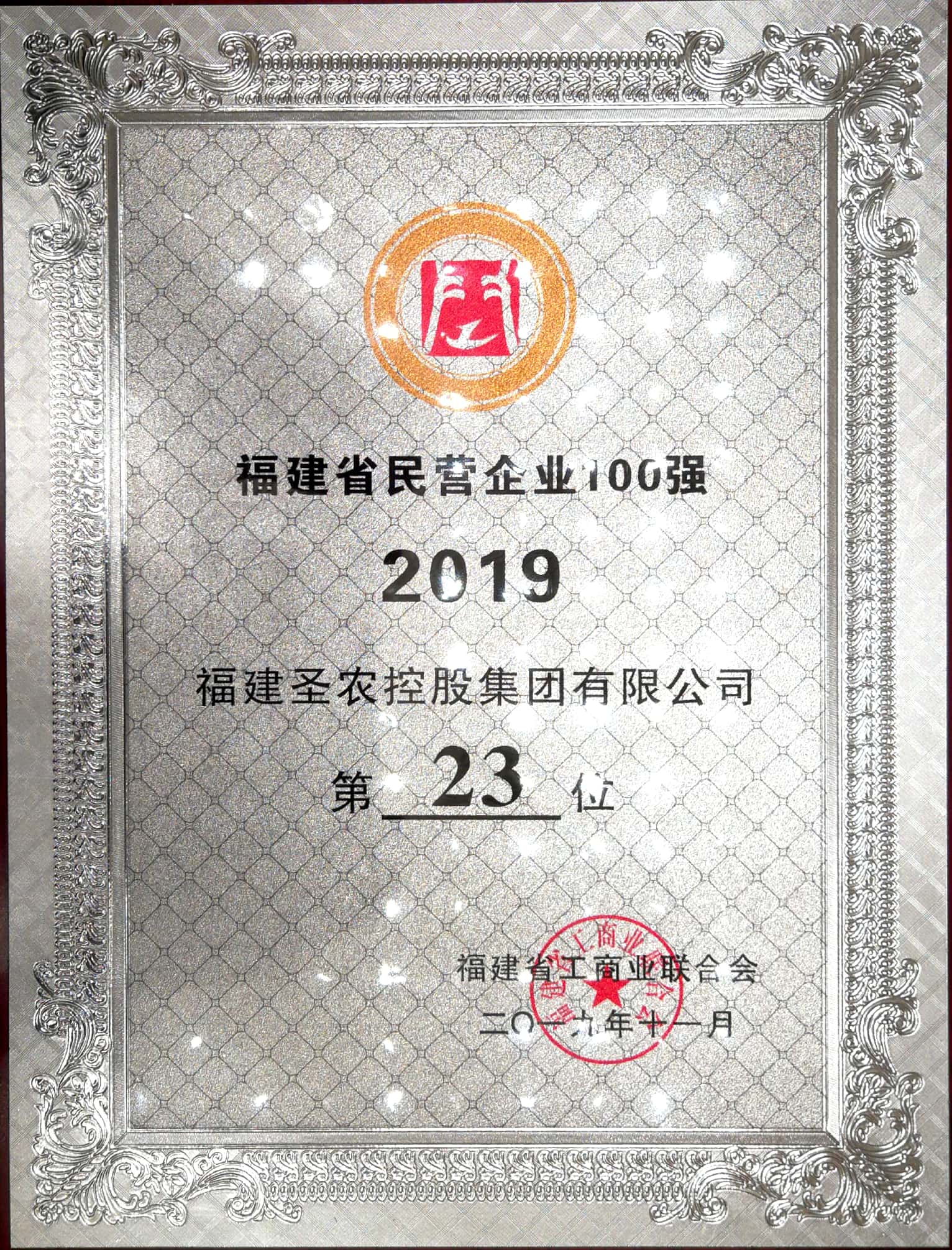 2019（新利luck18集团）福建民营企业100强